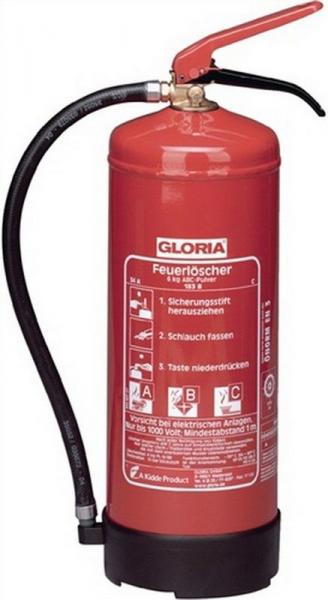 Pulverlöscher Gloria 6 Kg PD 6 GA - ABC Dauerdrucklöscher